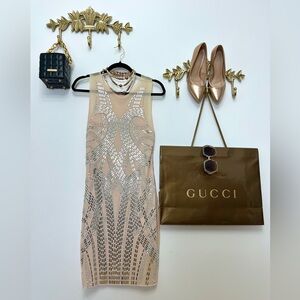 Glam full sparkle semi sheen sequin dress S ptp 19” l 38”